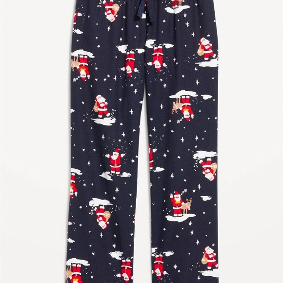 Old Navy Women's Festive Santa Pajama Pants - Dark Blue - Picture 5 of 6
